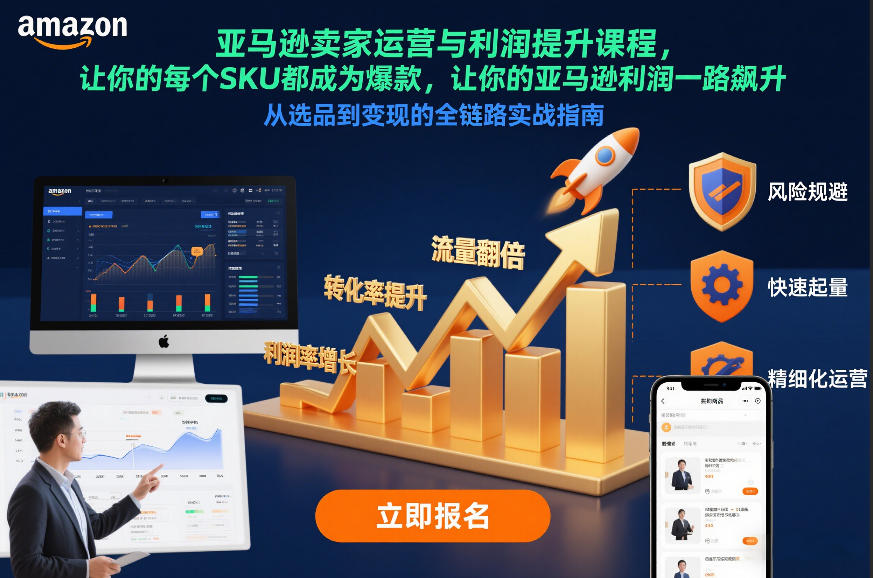 亚马逊卖家运营与利润提升课程，让你的每个SKU都成为爆款，让你的亚马逊利润一路飙升(更新12月)-聊项目