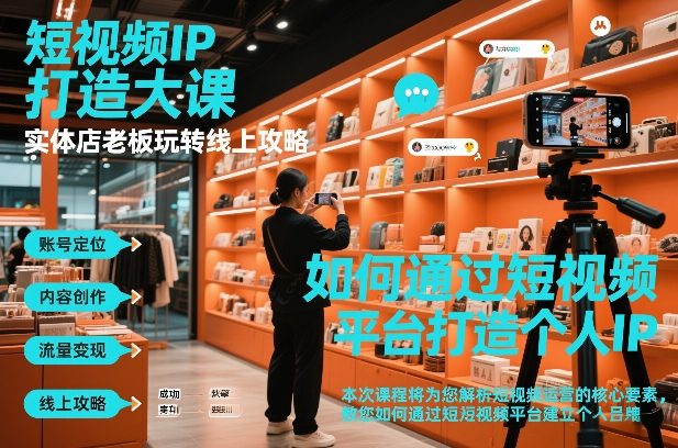 短视频ip打造大课，实体店老板玩转线上攻略-聊项目