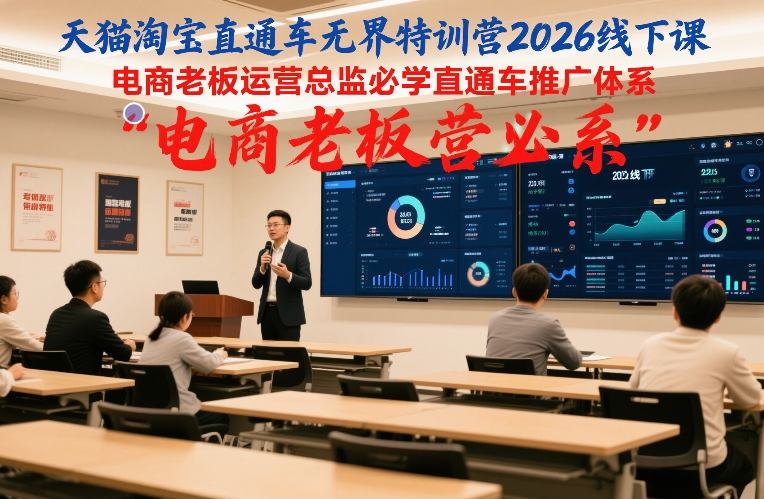 天猫淘宝直通车无界特训营2026线下课，电商老板运营总监必学直通车推广体系-聊项目