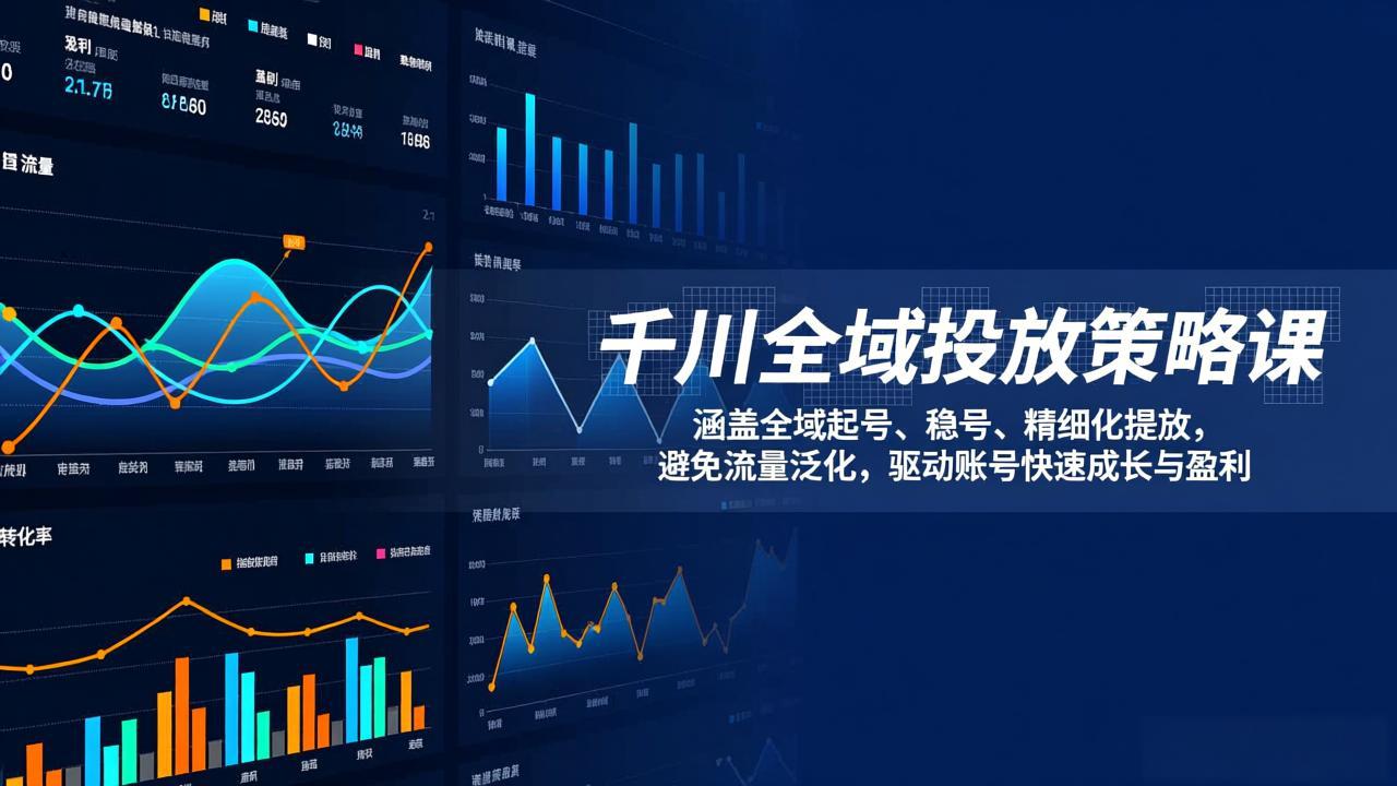 千川全域投放策略课：涵盖全域起号、稳号、精细化投放，避免流量泛化，驱动账号快速成长与盈利-聊项目