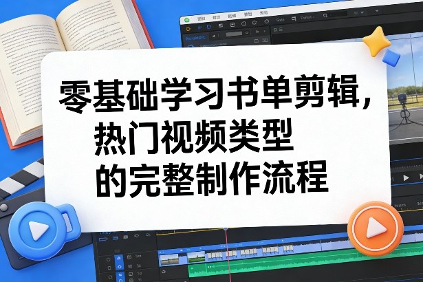 零基础学习书单剪辑，热门视频类型的完整制作流程(更新2026)-聊项目