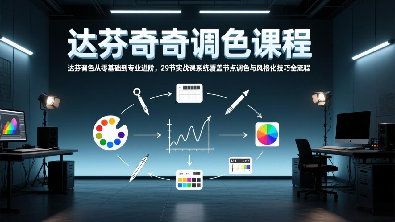 达芬奇调色从零基础到专业进阶，29节实战课系统覆盖节点调色与风格化技巧全流程-聊项目
