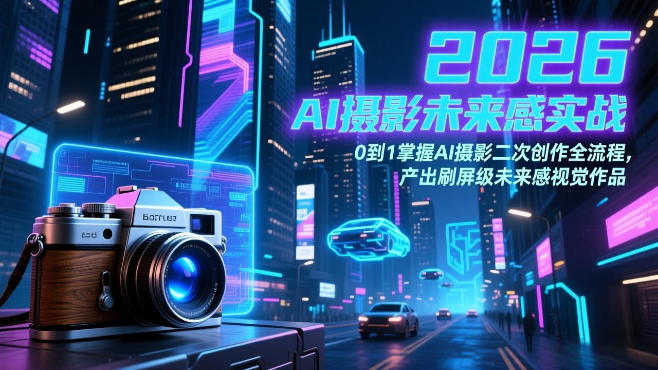 2026 AI摄影未来感实战：0到1掌握AI摄影二次创作全流程，产出刷屏级未来感视觉作品-聊项目