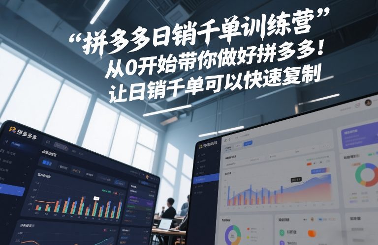 拼多多日销千单训练营，从0开始带你做好拼多多，让日销千单可以快速复制(更新26年3月)-聊项目