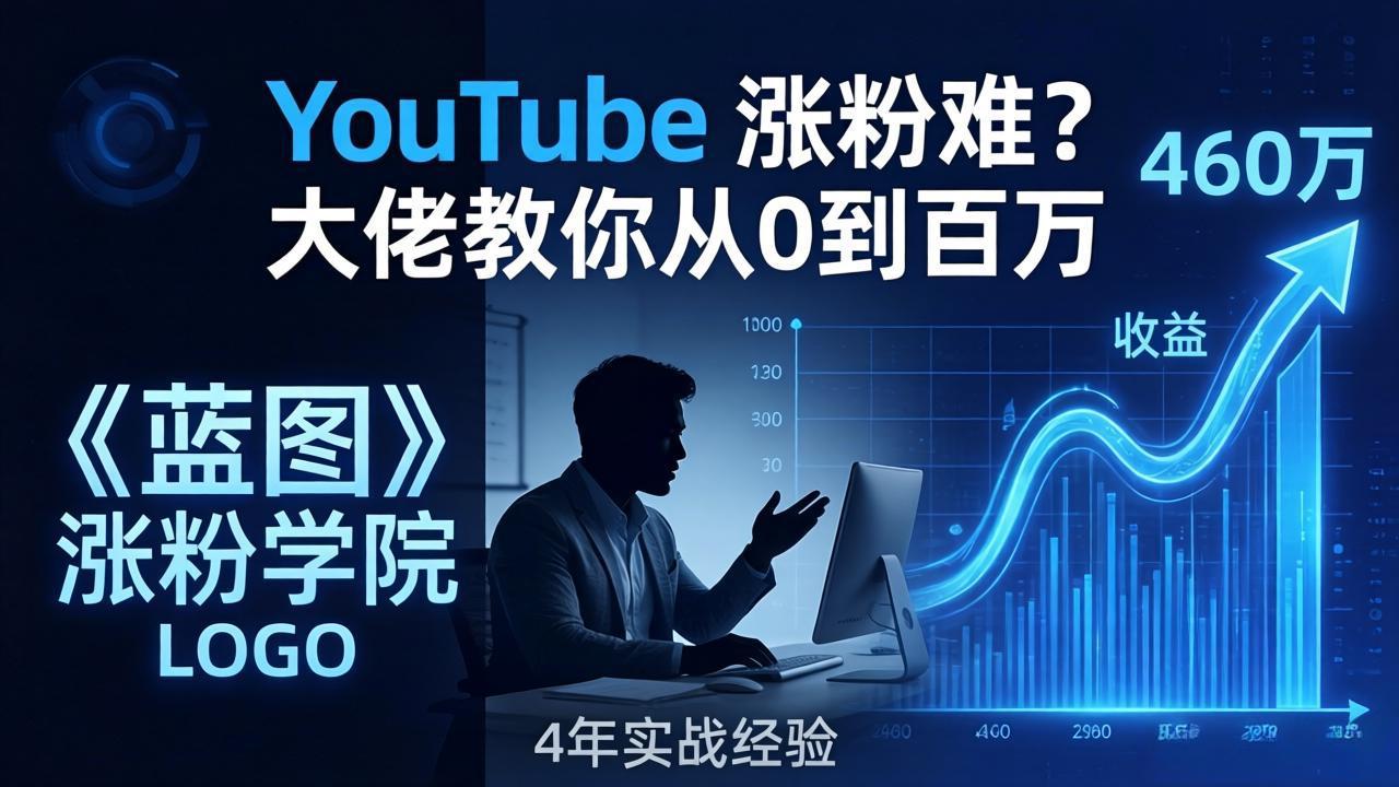 YouTube 涨粉难？《蓝图涨粉学院》：4 年赚 460 万的大佬教策略，从0到百万有路径！-聊项目