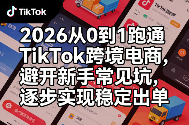 2026从0到1跑通TikTok跨境电商，避开新手常见坑，逐步实现稳定出单-聊项目