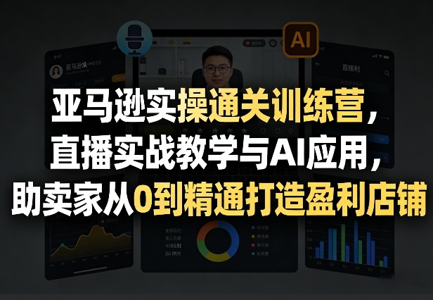 亚马逊实操通关训练营，直播实战教学与AI应用，助卖家从0到精通打造盈利店铺(更新4月17日)-聊项目