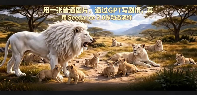 用一张普通图片，通过GPT写剧情，再用Seedance 2.0做动态演绎，居然能生成迪士尼风格搞笑动画-聊项目