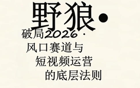 野狼团队·多平台实操运营课，覆盖AI口播、服装、好物、漫剪等热门玩法(更新4月)-聊项目