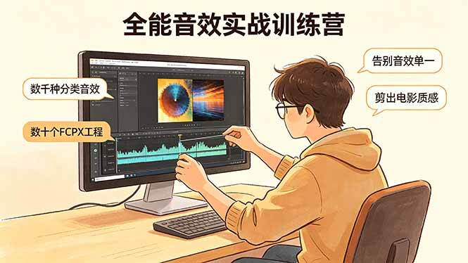 全能音效实战训练营：数千种分类音效+数十个FCPX工程，告别音效单一，剪出电影质感-聊项目
