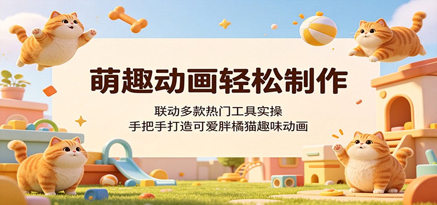 萌趣动画轻松制作，联动多款热门工具实操，手把手打造可爱胖橘猫趣味动画-聊项目