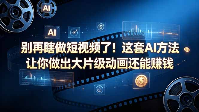 别再瞎做短视频了！这套 AI 方法让你做出大片级动画还能赚钱【原创双语字幕】-聊项目