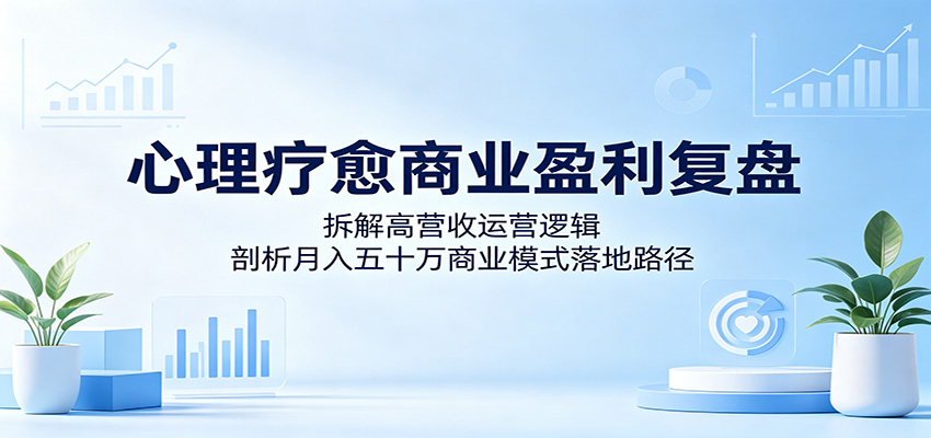 心理疗愈商业盈利复盘：拆解高营收运营逻辑，剖析月入五十万商业模式落地路径-聊项目