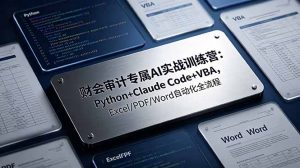 财会审计专属 AI实战训练营-更新：Python+Claude Code+VBA，Excel/PDF/Word自动化全流程-聊项目