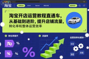 淘宝开店运营教程直通车，从基础到进阶，提升店铺流量，转化率和整体运营效率(更新26年07月11日)-聊项目