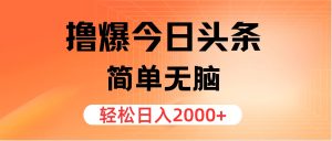 （11849期）撸爆今日头条，简单无脑，日入2000+-聊项目