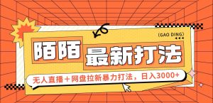 （12148期）日入3000+，陌陌最新无人直播＋网盘拉新打法，落地教程-聊项目