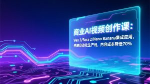 商业AI视频创作课：Veo 3/Sora 2/Nano Banana集成应用，构建自动化生产线，内容成本降低70%-聊项目