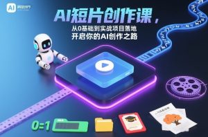AI短片创作课,从0基础到实战项目落地,开启你的AI创作之路-聊项目