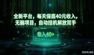 最新看广平台,每天保底30-4米,无脑项目,自动挂G解放双手【揭秘】-聊项目