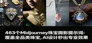 463个Midjourney珠宝摄影提示词：覆盖全品类珠宝，AI设计秒出专业效果-聊项目