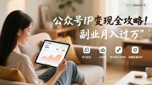 公众号IP变现全攻略,学习定位、AI写作、钩子设计与转化,构建获客闭环,副业月入过万-聊项目