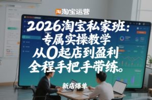 2026淘宝私家班:专属实操教学,从0起店到盈利,全程手把手带练(更新)-聊项目