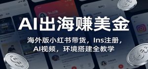 AI出海赚美金:海外版小红书带货,Ins注册,AI视频,环境搭建全教学-聊项目