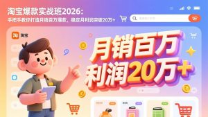淘宝爆款实战班-2026年3月更新：手把手教你打造月销百万爆款，稳定月利润突破20万+-聊项目