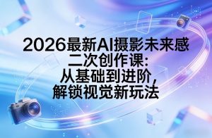 2026最新AI摄影未来感二次创作课：从基础到进阶，解锁视觉新玩法-聊项目