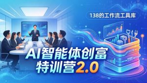 AI智能体创富训练营2.0:3天闭门直播+视频课+工具库,从0到1搭建智能体附138个工作流-聊项目