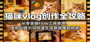 猫咪vlog创作全攻略:从零掌握Flow工具使用,借助AI提示词快速生成萌宠爆款视频-聊项目