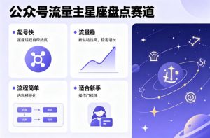公众号流量主之星座盘点赛道，起号快+流量稳，流程简单，适合新手操作-聊项目
