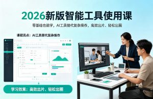 2026新版智能工具使用课,零基础也能学,用AI工具替代复杂操作,高效出片、轻松出圈-聊项目
