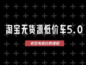 淘宝无货源价车5.0,2026最新VIP淘宝无货源课程,1688代发,蓝海选品,零成本创业首选(更新26年4月)-聊项目