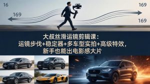 大叔丝滑运镜剪辑课:运镜步伐+稳定器+多车型实拍+高级特效,新手也能出电影感大片-聊项目