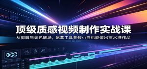 顶级质感视频制作实战课：从剪辑到调色转场，配套工具参数小白也能做出高水准作品-聊项目