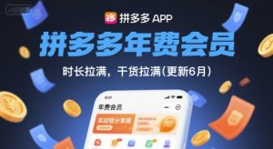 拼多多年费会员，实经验分享操，时长拉满，干货拉满(更新26年4月30日)-聊项目