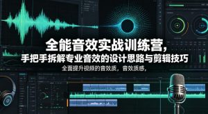 全能音效实战训练营，手把手拆解专业音效的设计思路与剪辑技巧，全面提升视频的音效质感-聊项目