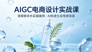 AIGC电商设计实战课,以清爽精华水为实操案例,教你用AI快速生成电商场景-聊项目