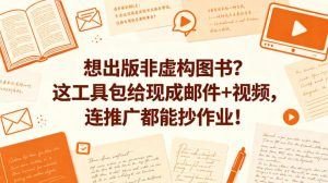 想出版非虚构图书?这工具包给现成邮件+视频,连推广都能抄作业!【原创双语字幕】-聊项目
