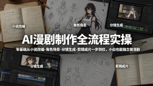 AI漫剧制作全流程实操,零基础从小说改编-角色场景-分镜生成-剪辑成片一步到位,小白也能独立做漫剧-聊项目