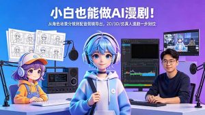 小白也能做AI漫剧!从角色场景分镜到配音剪辑导出,2D/3D/仿真人漫剧一步到位-聊项目