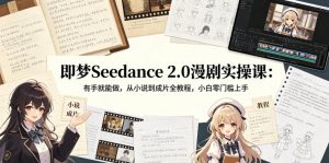即梦Seedance 2.0漫剧实操课:有手就能做,从小说到成片全教程,小白零门槛上手-聊项目