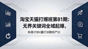 淘宝天猫打爆班第81期:无界关键词全域起爆,标准计划4重打法稳投产比-聊项目