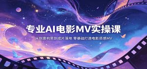 专业AI电影MV实操课:从创意构思到成片落地,零基础打造电影质感MV-聊项目