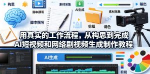 用真实的工作流程,从构思到完成AI短视频和网络剧视频生成制作教程-中英字幕-聊项目