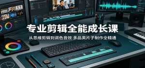 专业剪辑全能成长课:从思维剪辑到调色音效,多品类片子制作全精通-聊项目