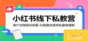 小红书线下私教营:用户决策路径拆解,AI搭建灵感库批量做爆款-聊项目