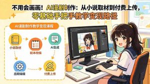 不用会画画!AI漫剧制作:从小说取材到付费上传,零基础手把手教学变现路径-聊项目